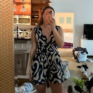 Cider Blue and White Romper